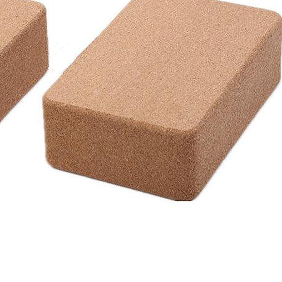 Close-up of natural cork texture on Peak Core yoga brick