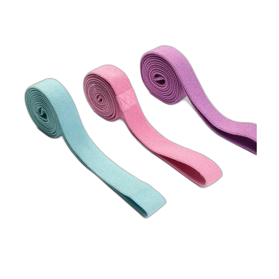 Set of three yoga stretch bands in pastel colours