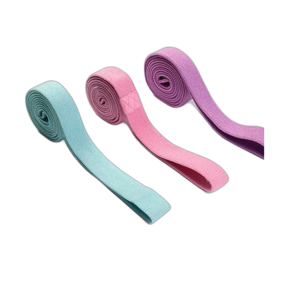 Set of three yoga stretch bands in pastel colours