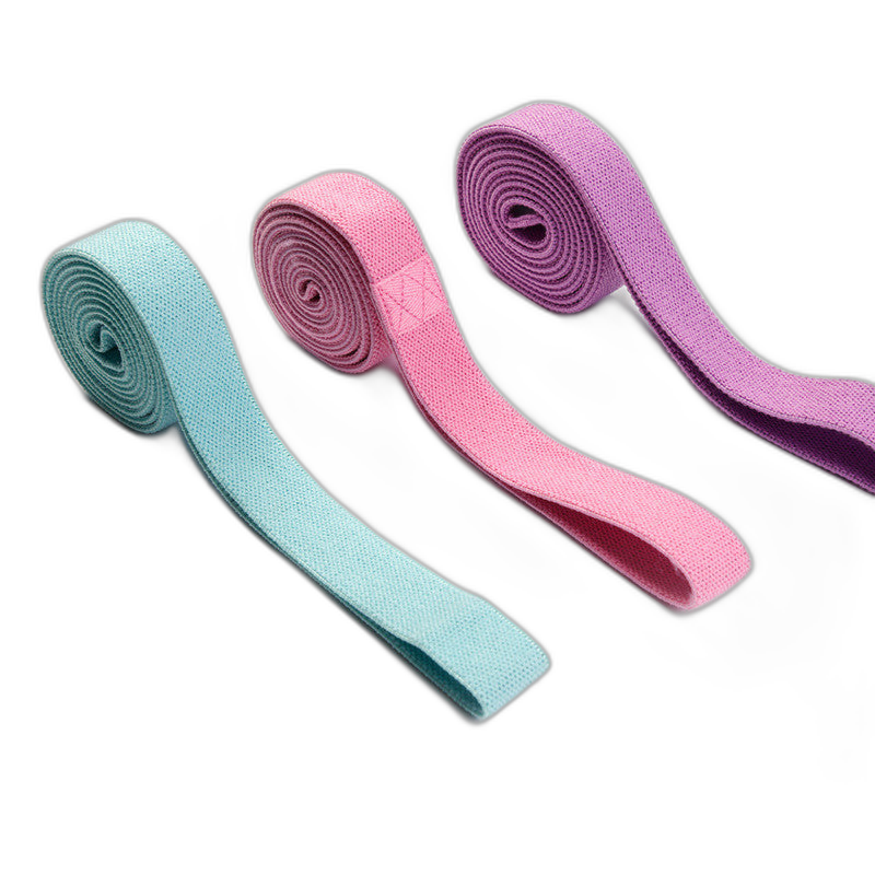 Set of three yoga stretch bands in pastel colours